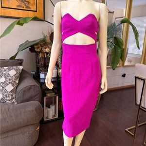Solace London Fuchsia Midi Dress
